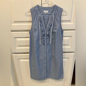 Crown and ivy ruffle front shirt dress